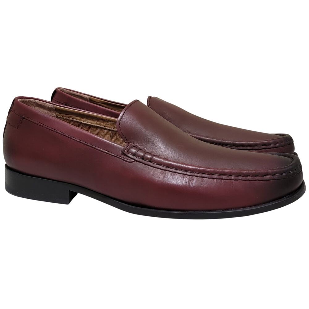 Ted Baker Men Labi Slip On Moc Toe Loafers Size US 12M Oxblood Red Leather